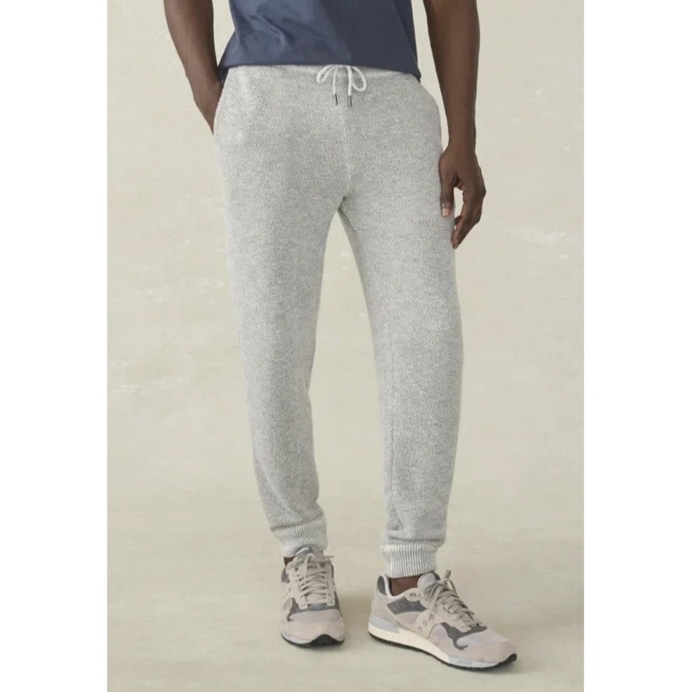 Faherty Whitewater Sweatpants Mens Medium Lounge Jogger Knit Terry Cotton Grey